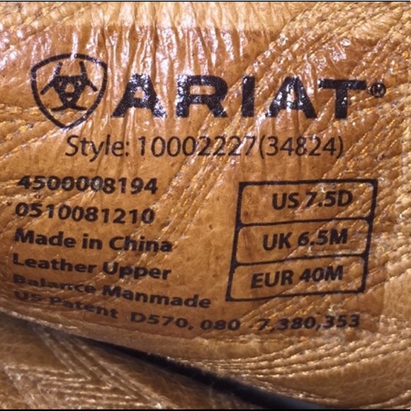 Ariat cowboy boots with spur ledge -Brown - 7.5 D - Picture 6 of 7